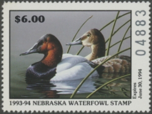 Scan of 1993 Nebraska Duck Stamp  MNH VF