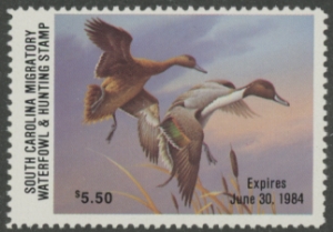 Scan of 1983 South Carolina Duck Stamp MNH VF
