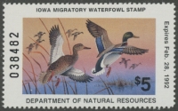 Scan of 1991 Iowa Duck Stamp MNH VF