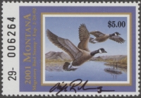 Scan of 2001 Montana Duck Stamp Signed by Artist MNH VF