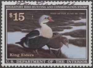 Scan of RW58 1991 Duck Stamp  Used VF