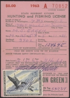 Scan of RW30 1963 Duck Stamp  Used on WA License F-VF