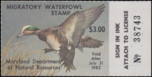 Scan of 1981 Maryland Duck Stamp MNH VF