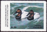 Scan of 1986 South Carolina Duck Stamp MNH VF