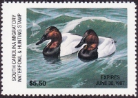 Scan of 1986 South Carolina Duck Stamp MNH F-VF