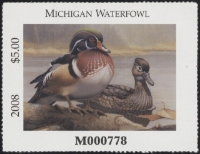 Scan of 2008 Michigan Duck Stamp MNH VF