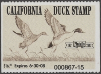 Scan of 2007 California Duck Stamp MNH VF