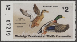 Scan of 1985 Mississippi Duck Stamp MNH VF