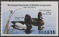 Scan of 1987 Mississippi Duck Stamp MNH VF