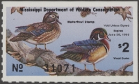 Scan of 1989 Mississippi Duck Stamp MNH VF