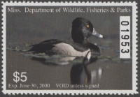 Scan of 1999 Mississippi Duck Stamp MNH VF