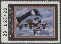 Scan of 1986 Montana Duck Stamp - First of State MNH VF