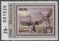 Scan of 1998 Montana Duck Stamp MNH VF