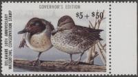 Scan of 1991 Delaware Duck Stamp Governor's Edition MNH VF