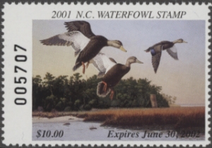 Scan of 2001 North Carolina Duck Stamp MNH VF