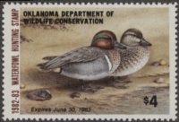 Scan of 1982 Oklahoma Duck Stamp MNH VF