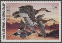 Scan of 1991 Oklahoma Duck Stamp MNH VF