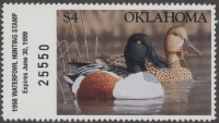 Scan of 1998 Oklahoma Duck Stamp MNH VF