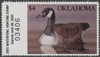 Scan of 2001 Oklahoma Duck Stamp MNH VF