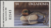 Scan of 2002 Oklahoma Duck Stamp MNH VF