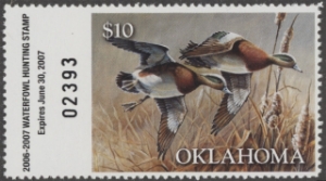 Scan of 2006 Oklahoma Duck Stamp MNH VF