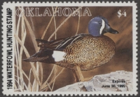 Scan of 1994 Oklahoma Duck Stamp MNH VF