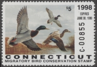 Scan of 1998 Connecticut Duck Stamp MNH VF