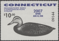 Scan of 2007 Connecticut Duck Stamp MNH VF