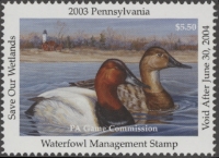 Scan of 2003 Pennsylvania Duck Stamp MNH VF