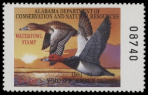 Scan of 1991 Alabama Duck Stamp MNH VF