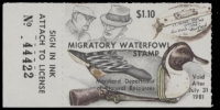 Scan of 1980 Maryland Duck Stamp MNH VF