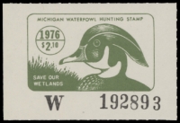 Scan of 1976 Michigan Duck Stamp - First of State MNH VF