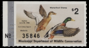 Scan of 1985 Mississippi Duck Stamp MNH VF