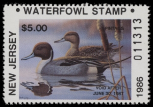 Scan of 1986 New Jersey Duck Stamp MNH VF