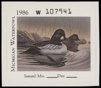 Scan of 1986 Michigan Duck Stamp MNH VF
