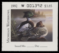 Scan of 1992 Michigan Duck Stamp MNH VF
