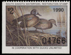 Scan of 1990 South Dakota Duck Stamp MNH VF