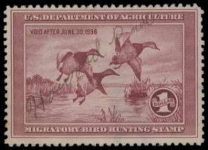 Scan of RW2 1935 Duck Stamp  Used F-VF
