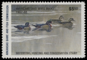Scan of 1987 Arkansas Duck Stamp MNH VF