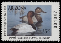 Scan of 1996 Arizona Duck Stamp MNH VF