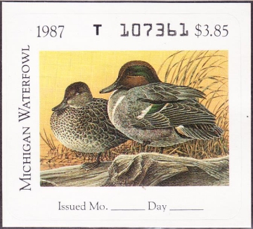 Scan of 1987 Michigan Duck Stamp MNH VF