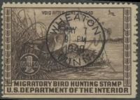 Scan of RW6 1939 Duck Stamp Used F-VF