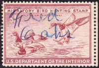 Scan of RW13 1946 Duck Stamp Used F-VF