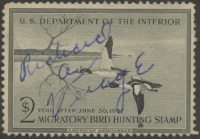 Scan of RW23 1956 Duck Stamp Used Fine