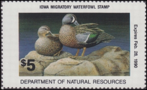 Scan of 1989 Iowa Duck Stamp MNH VF