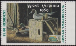 Scan of 1989 West Virginia Duck Stamp MNH VF