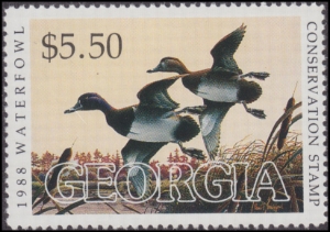 Scan of 1988 Georgia Duck Stamp MNH F-VF