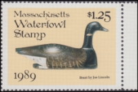 Scan of 1989 Massachusetts Duck Stamp MNH VF
