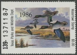 Scan of 1986 Texas Duck Stamp MNH VF