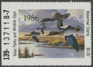 Scan of 1986 Texas Duck Stamp MNH VF